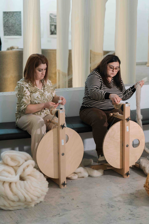 Proud spinners showcasing talent